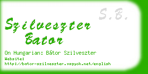 szilveszter bator business card