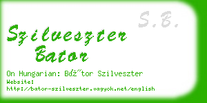 szilveszter bator business card